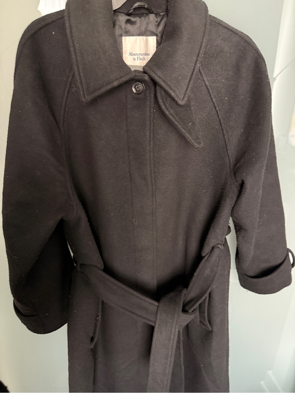 Abercrombie & Fitch Women's Black Belted Trench Coat